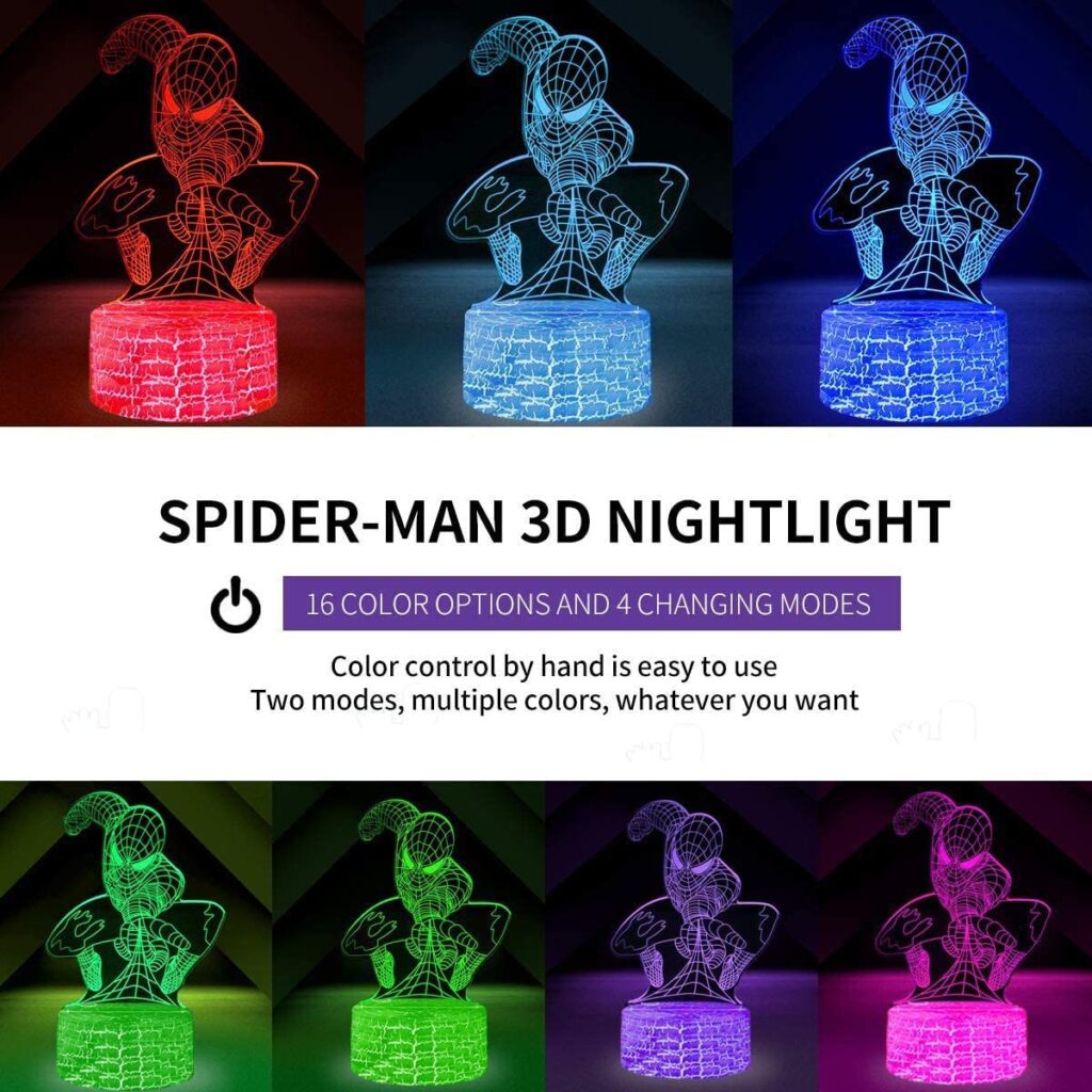 Lampe 3D Spider-man l'homme araignée main image 1